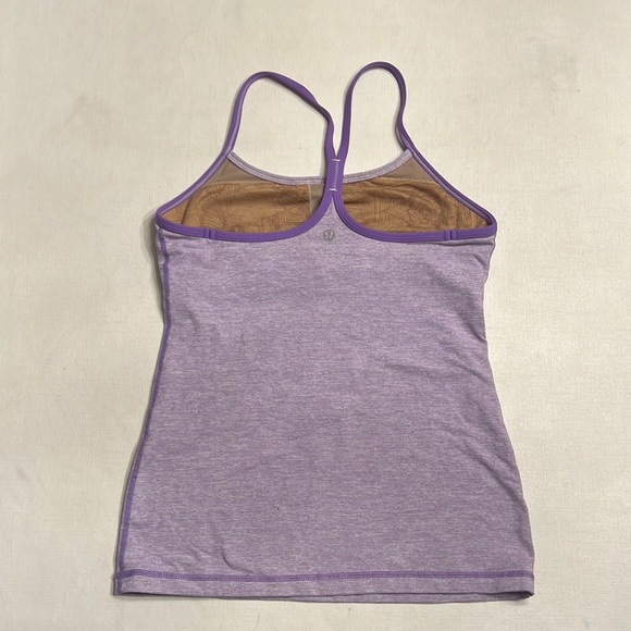 🍋 Lululemon Purple Mini Stripe Flow Y Back Tank - Picture 3 of 5
